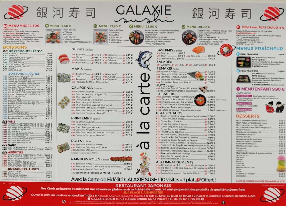 Galaxie Sushi - Menu Image 1