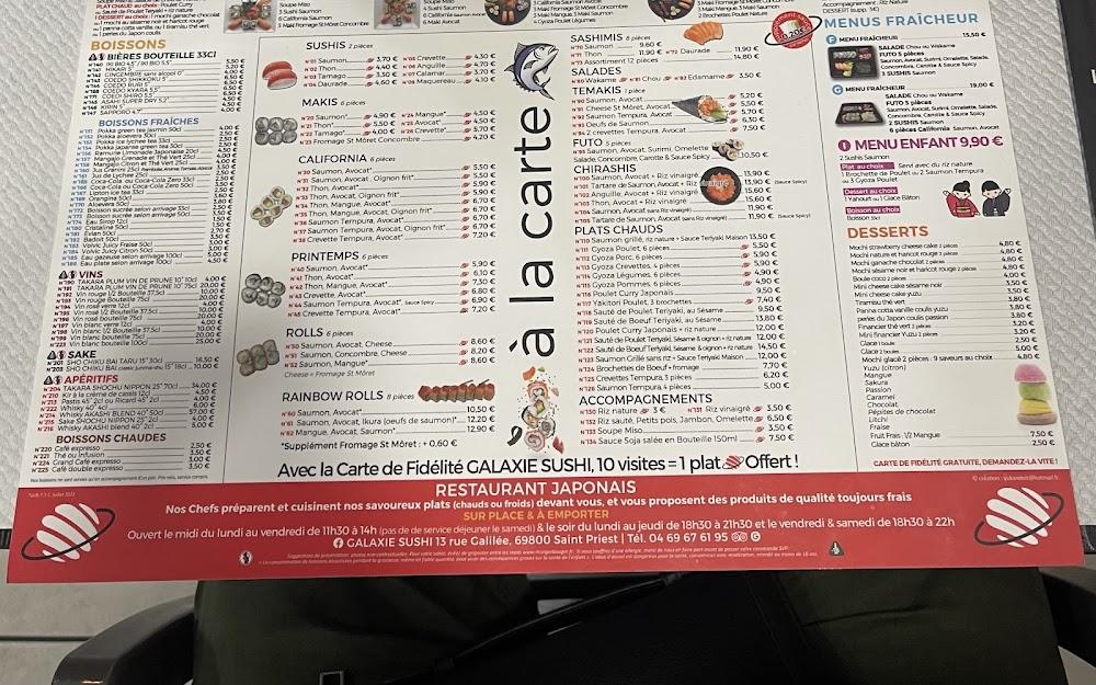 Galaxie Sushi - Menu Image 2